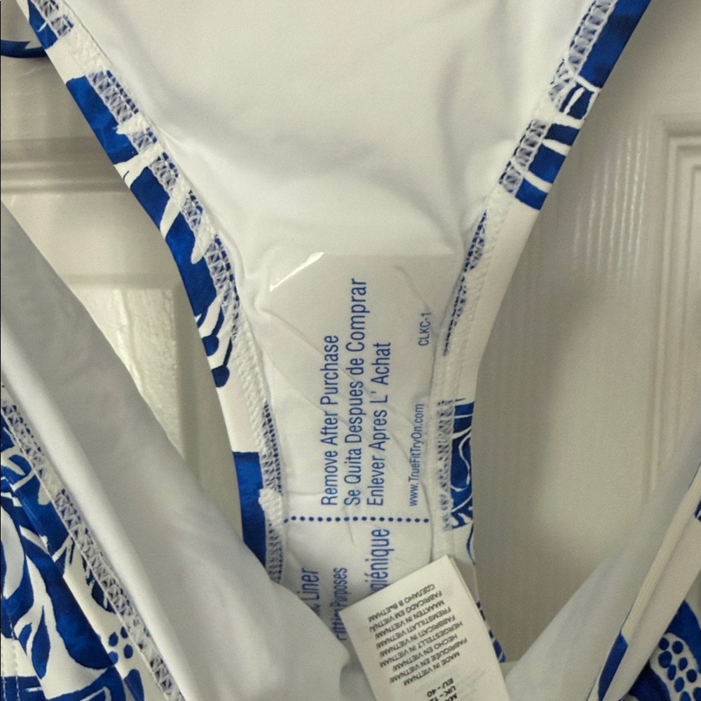 La Blanca Blue and White Floral Tie-Side Bikini Bottoms - Picture 10 of 10